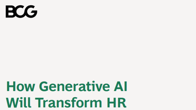 BCG report – How generative AI will transform HR