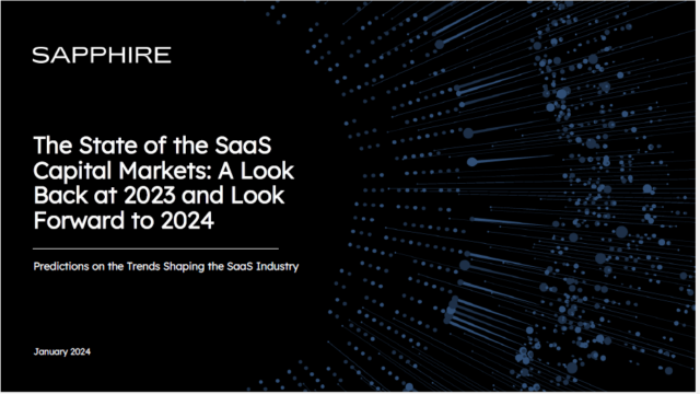 Sapphire report – The State of the SaaS Capital Markets: A Look Back at2023 and Look Forward to 2024