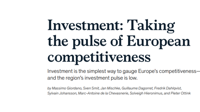 McKinsey report – Investment: Taking the pulse of European competitiveness